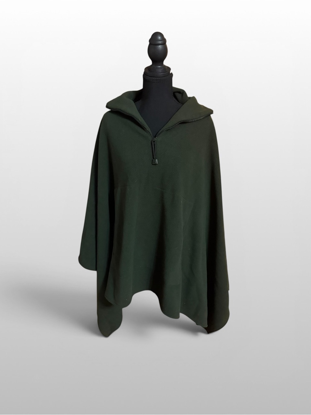 St Johns Bay Hunter Green Fleece Poncho Cape One Size Vintage